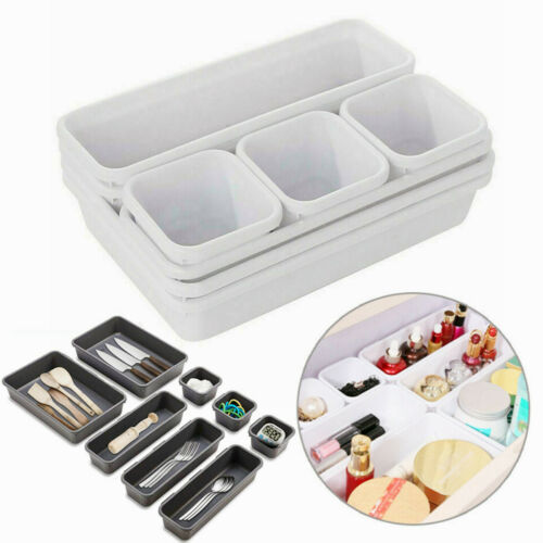 8Pcs Storage Organizer Box Drawer Make Up Brush Clothes Holder Cover Tidy set UK