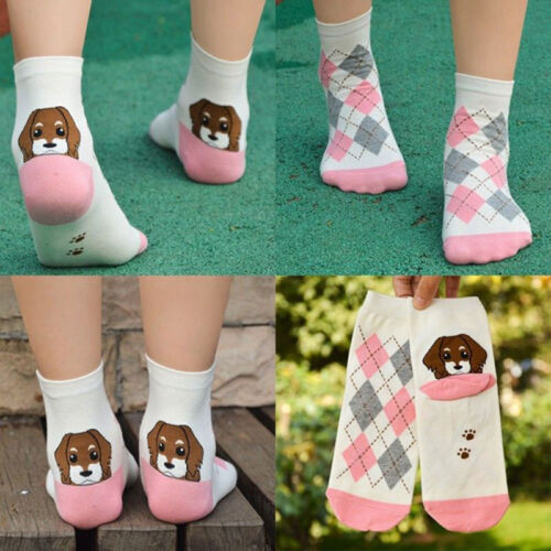Details about  / Hot Sale Animal Pattern Cute Puppy Print Women Girls Cotton Short Ankle Socks v
