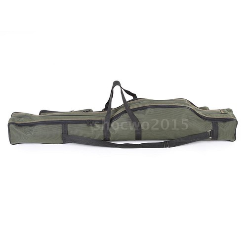 Portable Fishing Rod Carrier Canvas Pole Tools Storage Gear Tackle Bag Case E7S6