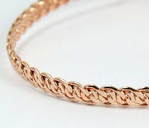 Women/'s Rose Gold Filled Flat Wheat Link Bracelet 20cms length