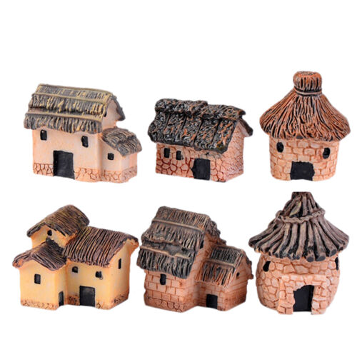 Mini Reetdachhaus Miniatur Fee Landschaft Handwerk Micro Garten Deko PDH