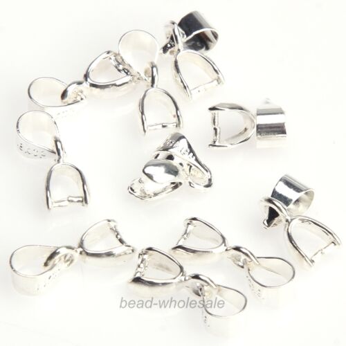 15Pcs Silver/Gold Plated 18KGP Pinch Clip Connectors Bails For Craft DIY 12mm