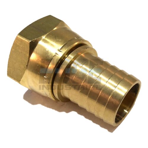 1/" HOSE ID TO 1/" 37° JIC FEMALE FLARE BRASS CRIMPED SWIVEL CONNECTOR  WOG