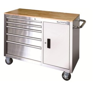 Drawer-Stainless-Steel-Rolling-Workbench-1-Door-Toolbox-Cabinet-Wood 