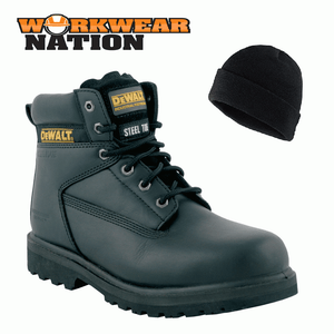 Dewalt Maxi en cuir noir travail goodyear cousu work boot free BEANIE HAT