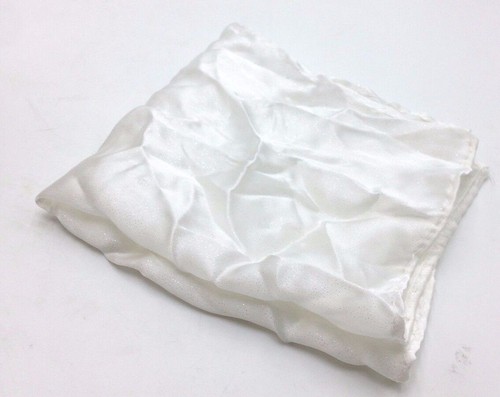 $95 Bloomingdales Men Handkerchief Silver White Dress Silk Classic Pocket Square