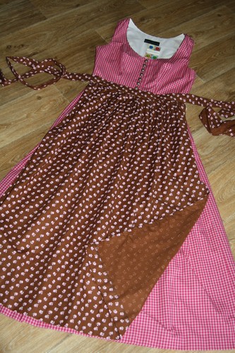 braun @ Lang @ 40 42 44 kl4663 @ NEU @ Dirndl Schürze @ Waschdirndl @ pink