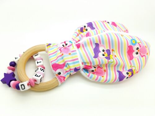 Personalised  baby girl  wooden  teething toy baby gift