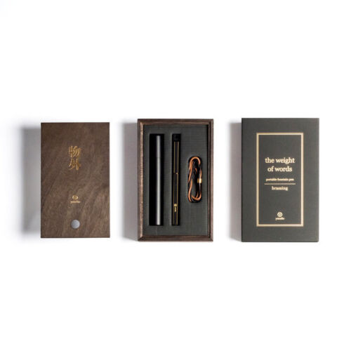 Taiwan Y Studio Special Design Matte Black Brass Fountain Pen 