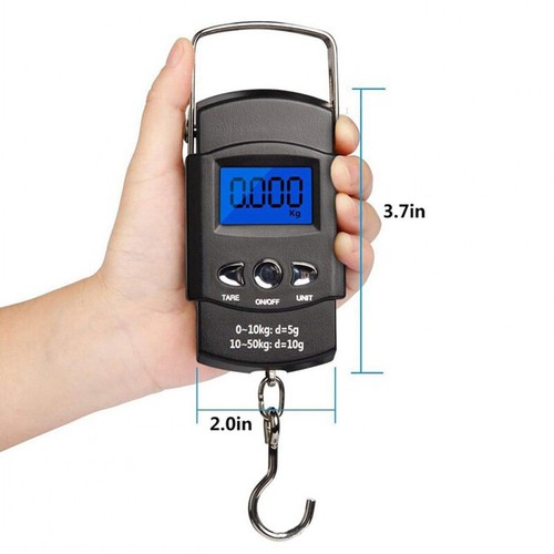 50kg//10g Digital Travel Fishing Luggage Electronic Scales Hook Hanging Weighing