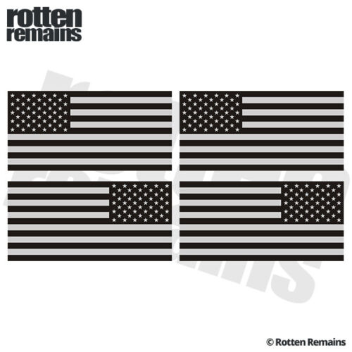 American Subdued Flag Decal Sticker 3"x1.5" 4 Pack MIRRORED USA US Hard Hat zd1 