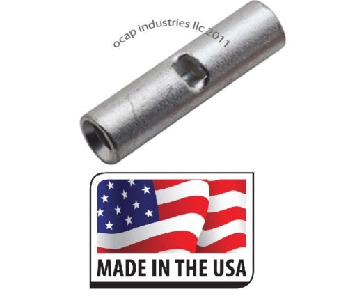 16-14 NON-INSULATED SEAMLESS BUTT WIRE CONNECTOR UNINSULATED MADE IN USA 100 