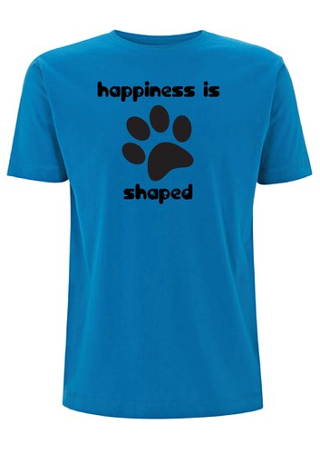 Happiness is dog shaped t shirt pets Dog walker paws mens crazy cat pet tshirt