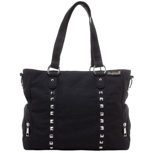 Sourpuss Purse Leda Canvas Stud Black Crossbody Shoulder Bag Gothic Tote