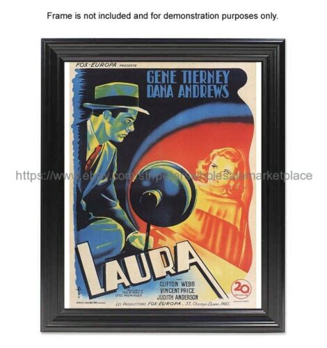 1944 Laura movie poster 8x10/" print hanging wall decor