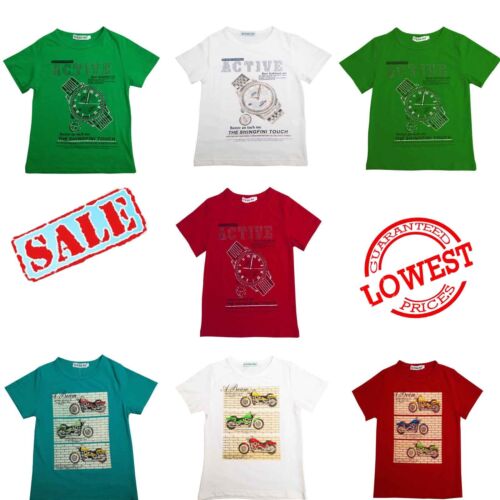 Boys T Shirts Kids Tee Shirt Children Printed Top T-Shirt Size 4-9 Years New 