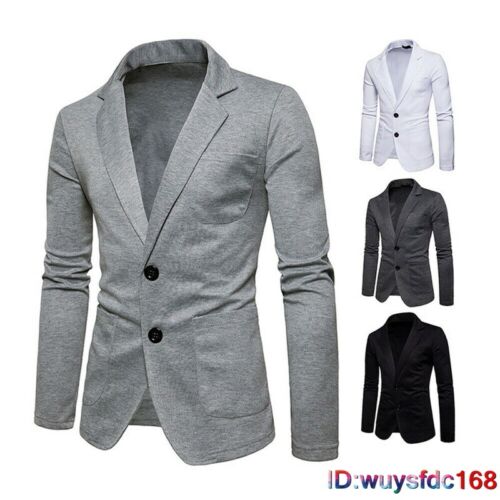 Two Button Men's Slim Fit Formal Business Casual Suit Blazer Coat Jacket Tops 