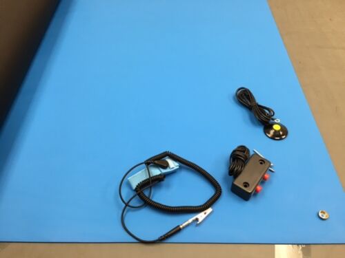 2 LAYER RUBBER ANTI-STATIC ESD MAT kit -W/Dual Bench Ground/Wrist Strap-30&#034;X48&#034;