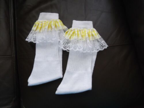 SISSY~MAIDS~ADULT BABY~TV//CD~UNISEX GINGHAM /& LACE TRIMMED SOCKS