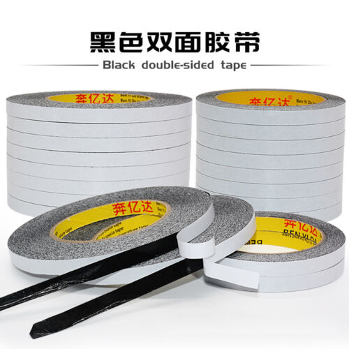 20/50M Black Double Sided Adhesive Tape 3mm-100mm Width For Wall Car Trim home 