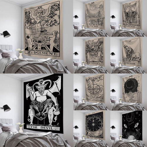 Tarot Tapisserie Wandteppich Wandbehang Strandtuch Wanddekoration Sonne und Mond