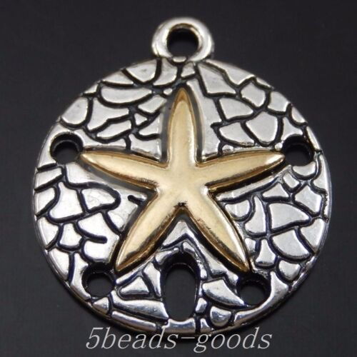 29pcs Antiqued Silver Alloy Gold See Star Round Pendant Charms 22*19*2mm 50080 