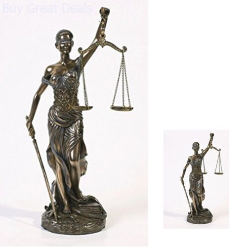 Lady Justice Blind Scale of Justice Bronze Statue 12" Gift Law Lawyer Unique NEW 