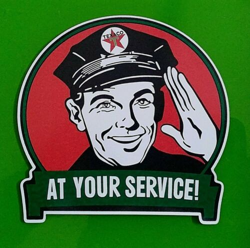 TEXACO /"AT YOUR SERVICE/" VINYL DECAL STICKER PROMO PETROL OIL GAS Ford Holden VW