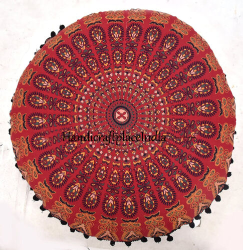 32/" Gift Floor Pillow Cover Cotton Mandala Large Pouf Sham Cushion Meditation