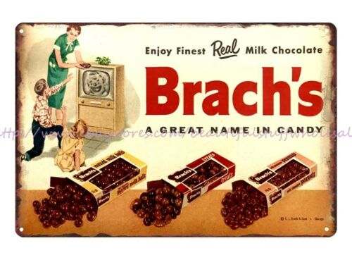 art poster shop Tiny Family Enjoys Brach’s Candy 1955 tin sign 