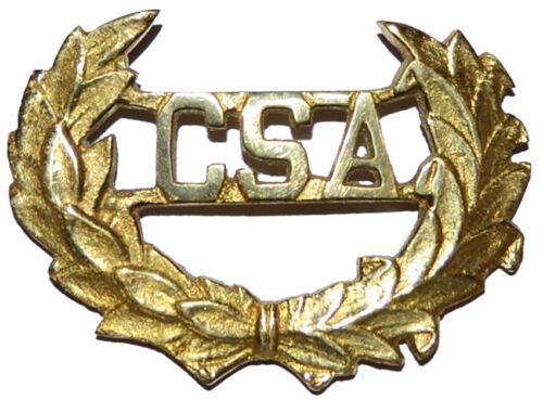 American Civil War Confederate Officers CSA Laurel Leaves Metal Hat Kepi Badge 
