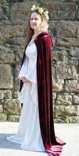 Medieval//Larp//Re enactment//Pagan//Wicca//HandFast BURGUNDY HOODED CLOAK all sizes