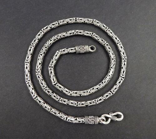 Details about  / 4mm 925 Sterling Silver Bali Byzantine Chain Men Women 20/" 22/" Necklace Classic