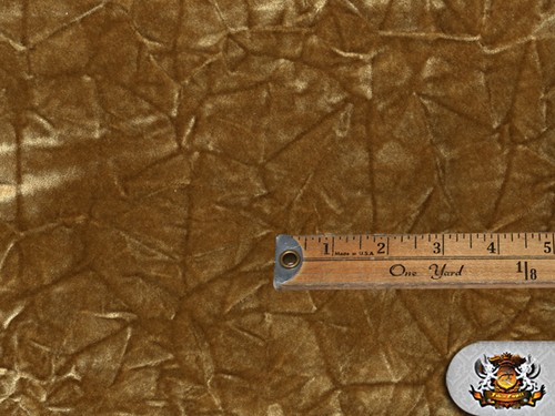 Velvet Crushed CAMEL Upholstery Fabric By the Yard