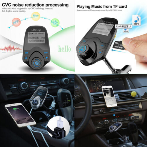 Details about  / Car Bluetooth Handsfree MP3 Player Display Wireless FM Transmitter USB Charger