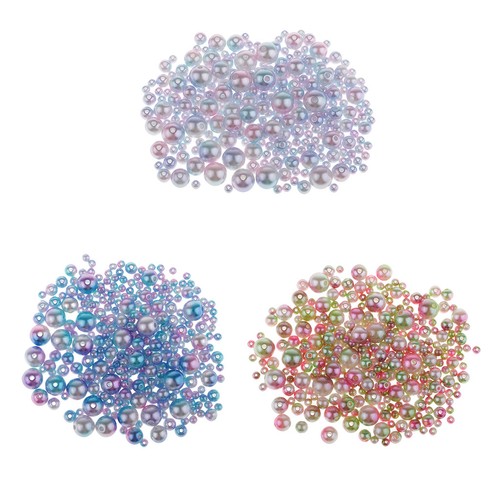 4//6//8//10mm Mixed Color ABS Plastic Round Pearl Spacer Loose Beads DIY Crafts