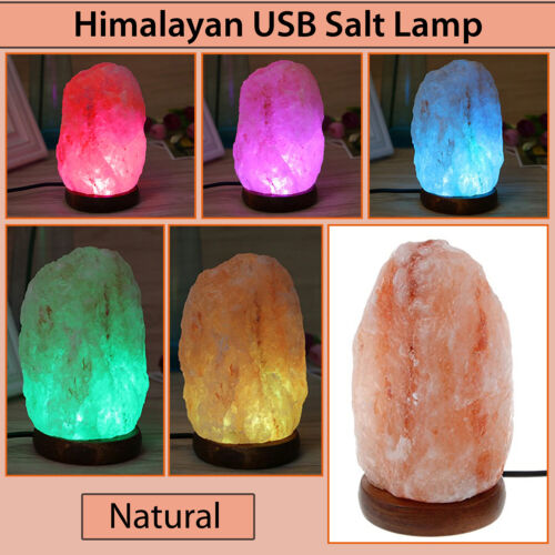 Natural Himalayan Pink Salt Lamp Crystal Healing Ionizing Lamps Birthday Gift 