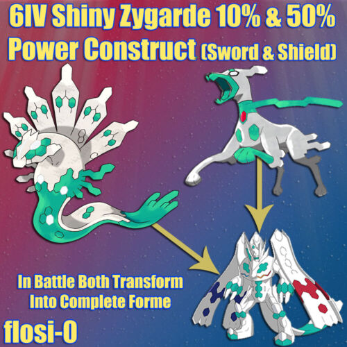 6IV Shiny Zygarde 10% and 50% Form Power Construct Pokemon Sword and Shield 