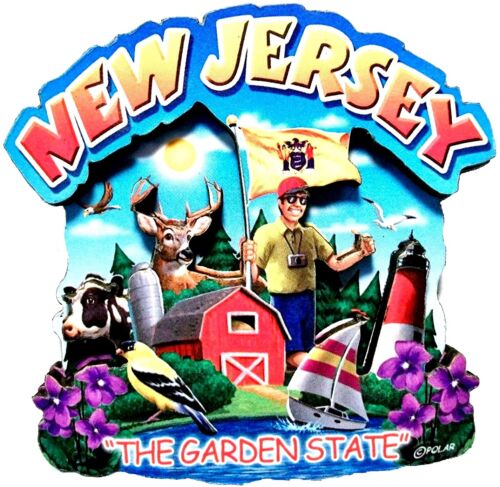 New Jersey the Garden State Artwood Montage Fridge Magnet