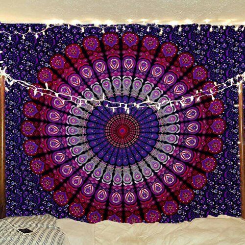 Indian Hippy Bohemian Psychedelic Cotton Wall Hanging Bedding Mandala Tapestry