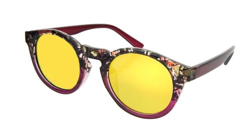 Sonnenbrille rot schwarz braun by Ella Jonte UV 400 Linse gelb verspiegelt Damen 