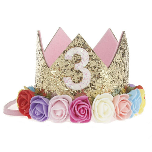 Kid Girl Baby Party Crown Headband Gold Hair Band Festival Birthday Headwear 