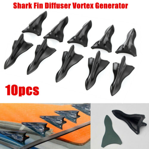10Pcs Shark Fin Diffuser Vortex Generator Universal Car Roof Spoiler Bumper sets 