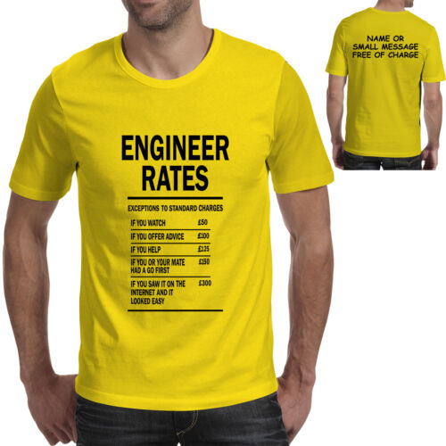 Ingénieur du travail taux Hommes Drôles T Shirt-Cadeau Pour Père Fête Des Pères Mu