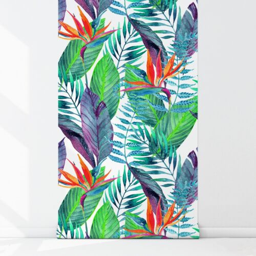 Bird of paradise floral Tropical mural Removable wallpaper Self adhesive decor 