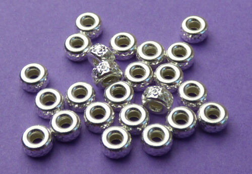 4 Mm 925 Sterling Silver Pyramide Cut Blotter Rondelle Spacer Beads 12pcs.