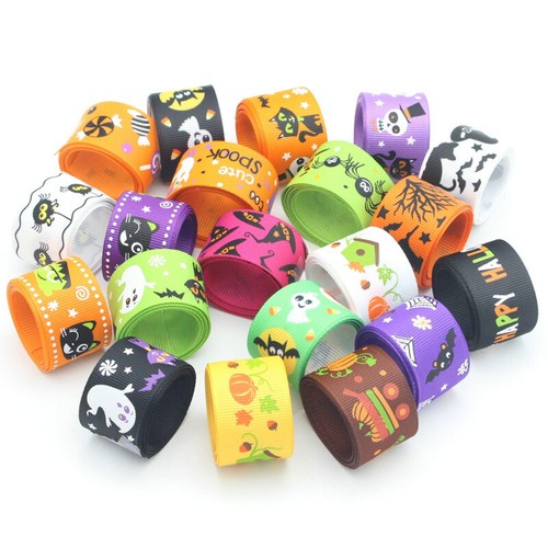 Halloween Grosgrain Ribbon Pumpkin Spider Cobwed Craft Party Gifts DIY Decor