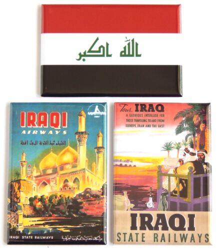 Iraq Travel FRIDGE MAGNET Set travel souvenir poster flag 