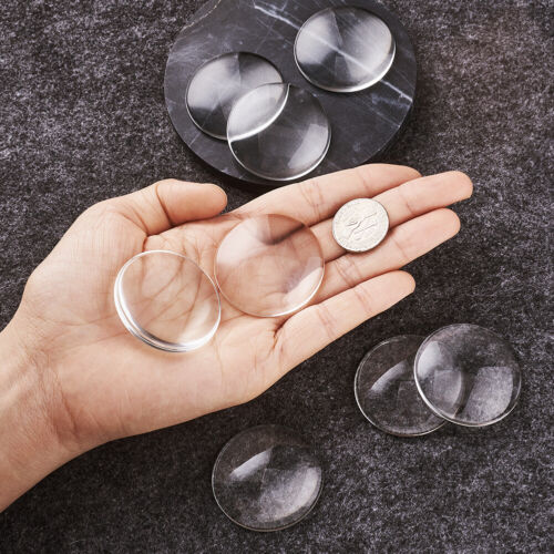 100/200pcs Flatback Transparent Clear Glass Domed Cabochons Cover Findings Round 