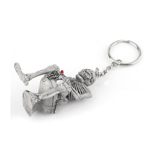 1x Men Boy Rubber Keyfob Car Keyring Keychain Key Chain Skull Toilet Accessories